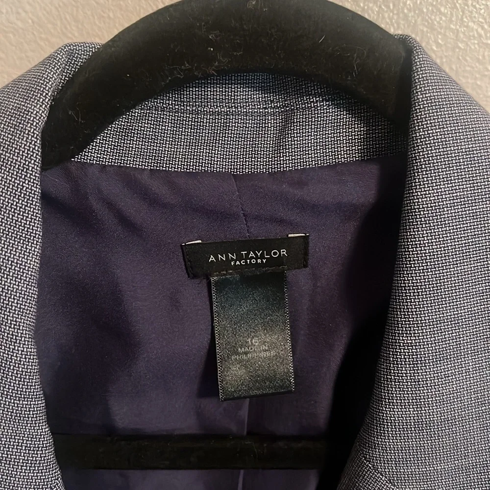 Ann Taylor Loft 16 Gray Blazer Jacket